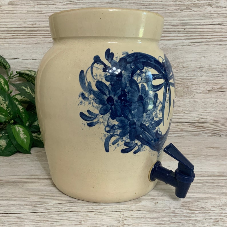 Vintage Crock Beverage Dispenser 2 Gallon With Spigot and Lid Etsy