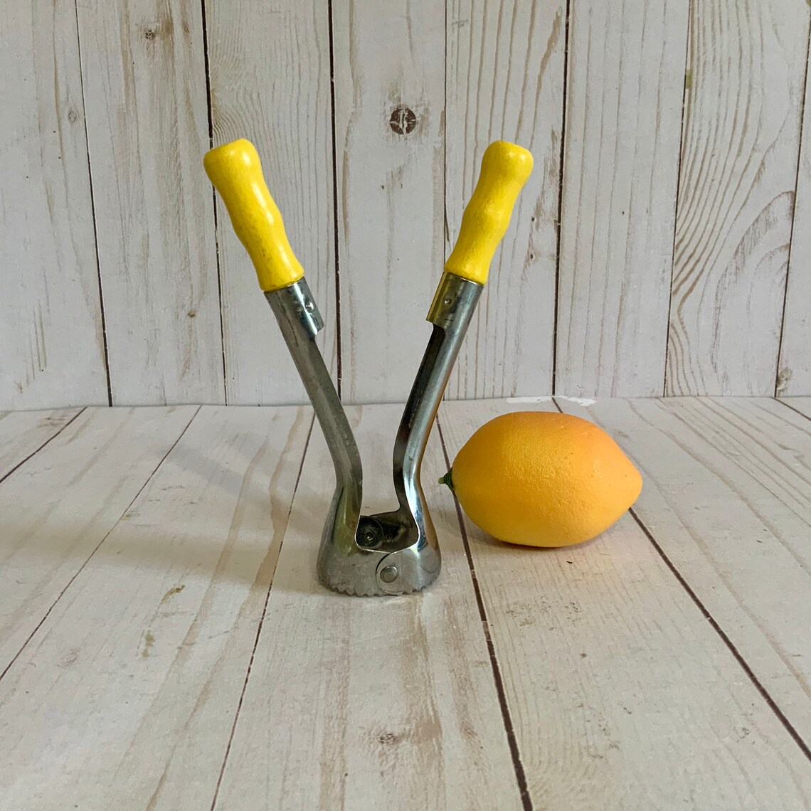 Vintage Melon Baller / Fruit Vegetable Corer with Yellow Wood Etsy