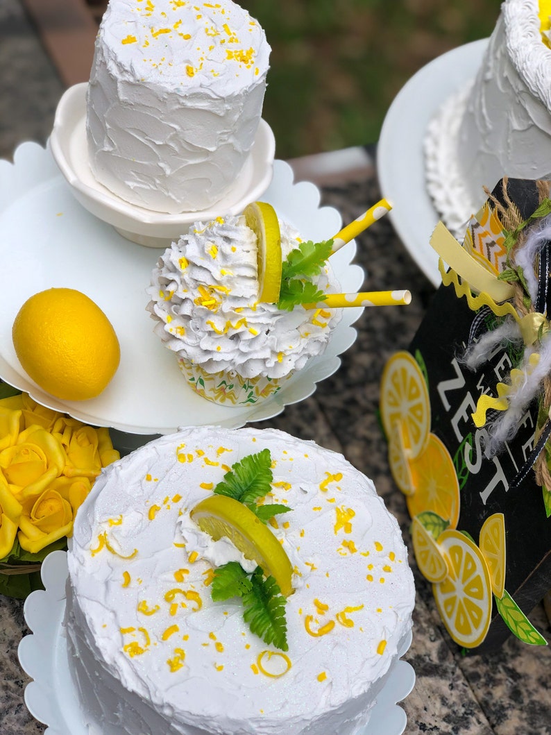 Fake Lemon Cake With Lemon Zest 5 Etsy