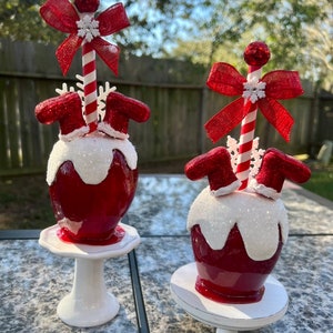 Faux Candy Apples for Santa Claus