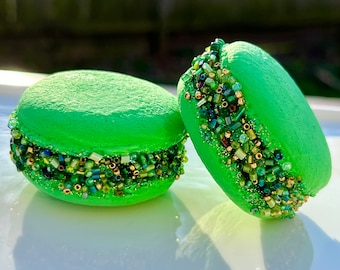 Fake St. Patrick’s Day Macarons with Beads