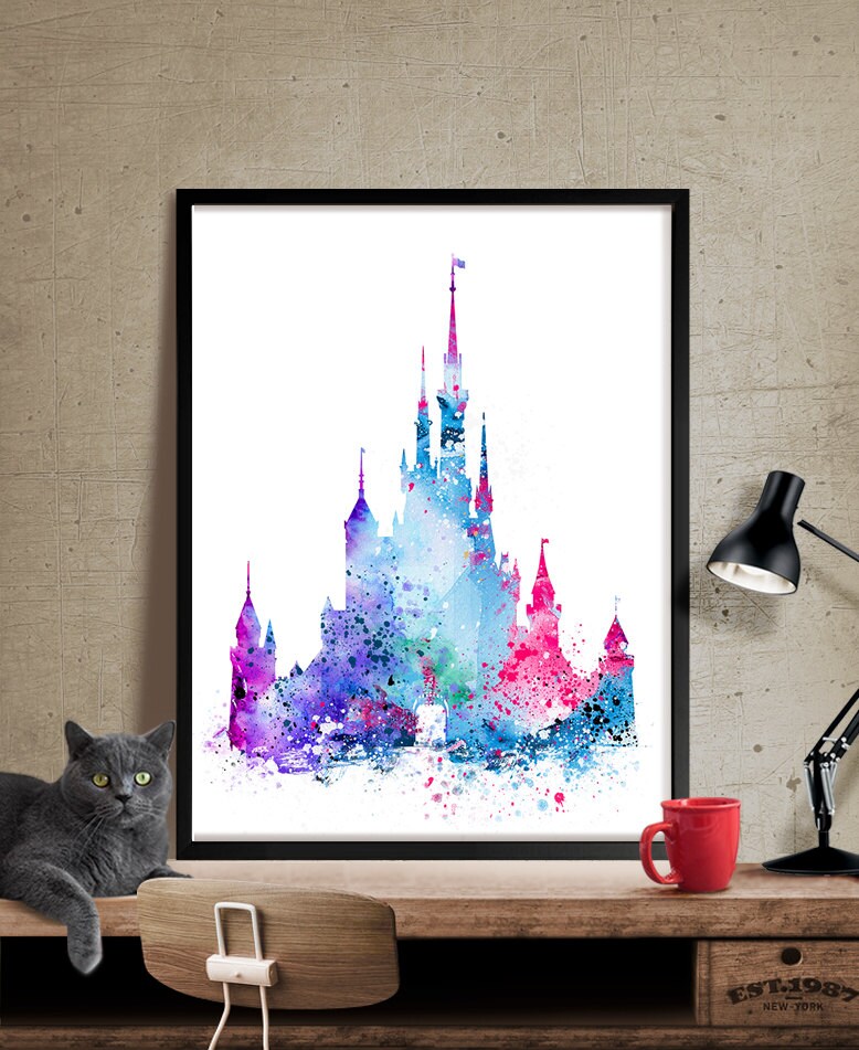 Art Print Disney Castle Art Print Disney Castle Art Wall Etsy