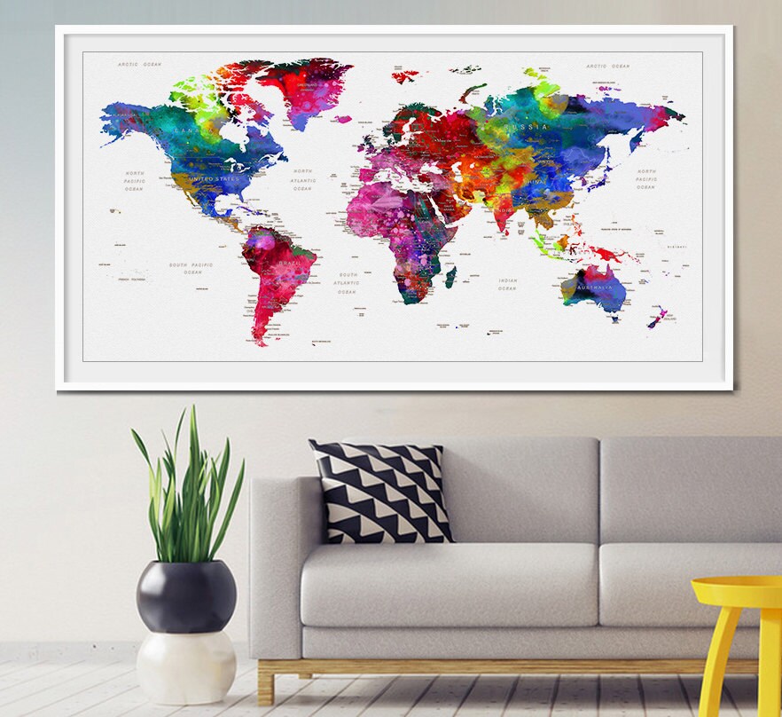 decorative push pins map