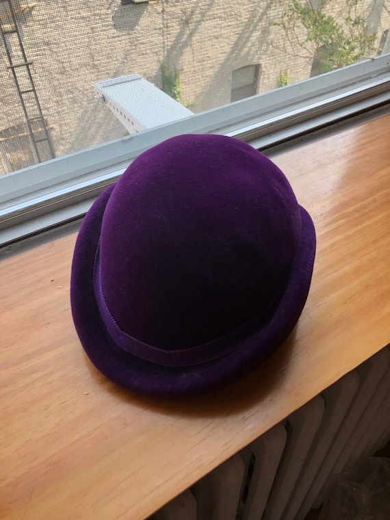 Harrod's Velvet Hat + London + 1970s