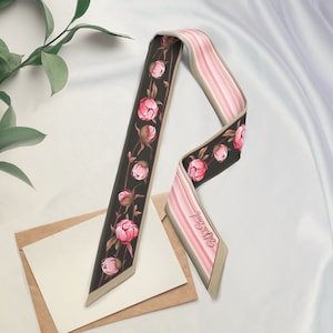 Skinny Silk Scarf Hair Scarf Bag Scarf Wrist Scarf