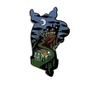 Spooky Dog Outline Pin - Glow Edition
