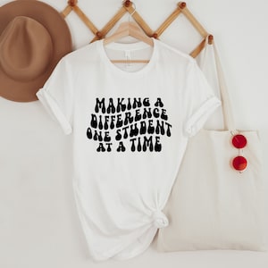 Making a Difference One Student at a Time SVG PNG, Groovy Teacher Retro Design, First Day of School, Boho Teacher Shirt Design, Groovy Teach