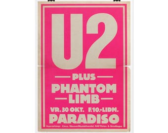 U2 Paradiso Concert Poster, Rolled Poster | Rock music wall art Bono Edge