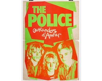 The Police Outlandos d'Amour  Poster, Rolled Poster | Rock music wall art punk new wave Sting