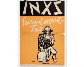 INXS Fear And Loathing Tour Poster, Rolled Poster | Rock music wall art pop new wave