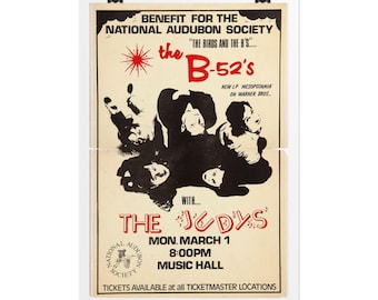 B-52's Concert Poster Rolled Poster | Vintage Band Wall Art