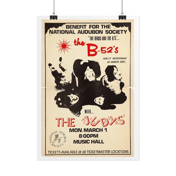 B-52's Concert Poster Rolled Poster | Vintage Band Wall Art