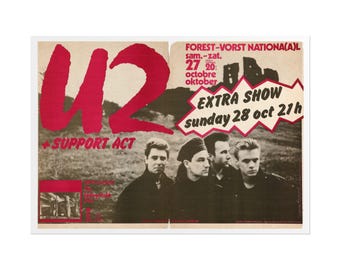 U2 Concert Poster, Rolled Poster | Rock music wall art Bono Edge Forest-Vorst