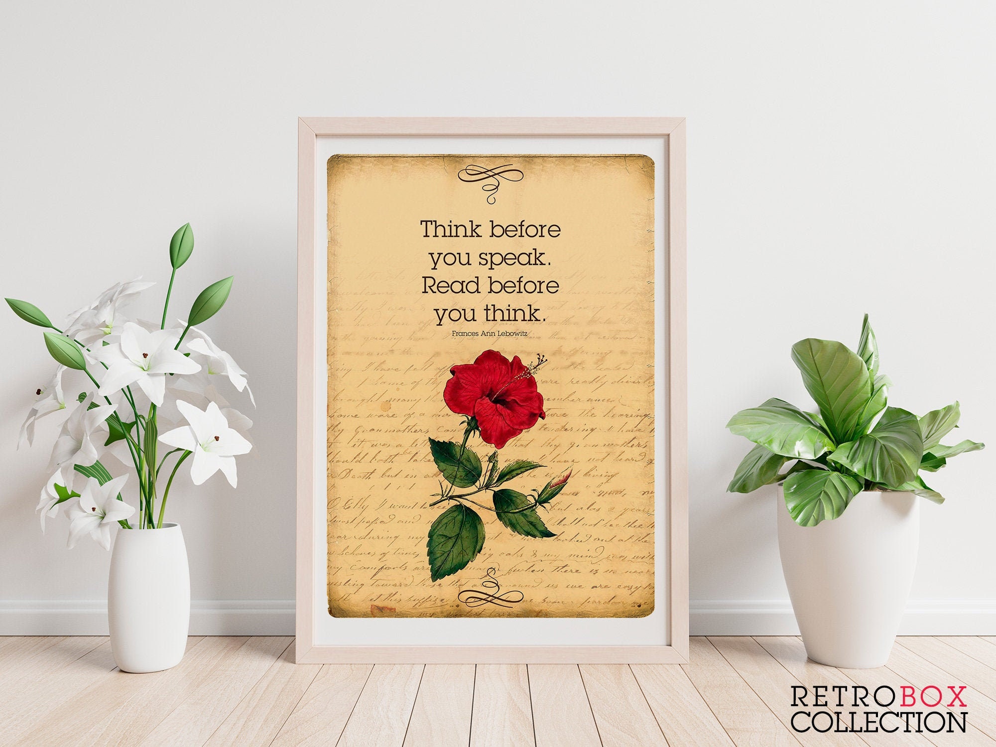 Books phrase quotes & Flower Rose Print Vintage Flower Poster Etsy
