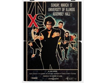 INXS Concert Poster, Rolled Poster | Rock music wall art pop new wave