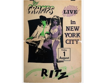 The Cramps Live in New York City Poster Rolled Poster | Vintage Punk Rock Concert Art Punk