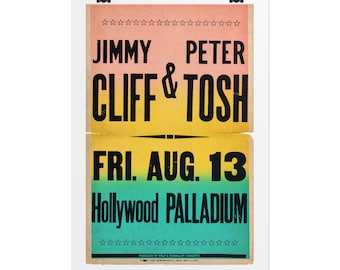 Jimmy Cliff & Tosh Concert Poster Rolled Poster | Vintage Reggae Tour Art  A3 Size