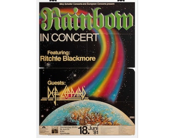 Rainbow Concert Poster, Rolled Poster | Rock music wall art Ritchie Blackmore heavy metal