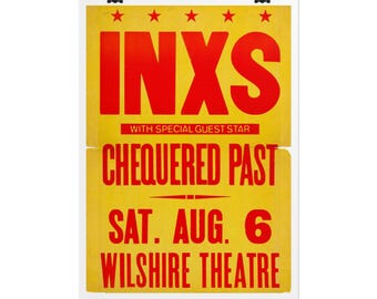 INXS Concert Poster, Rolled Poster | Rock music wall art pop new wave Michael Hutchence