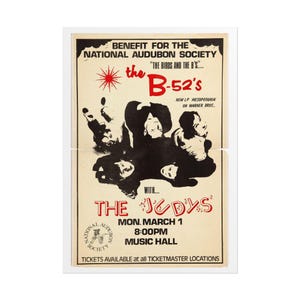 B-52's Concert Poster Rolled Poster | Vintage Band Wall Art image 4