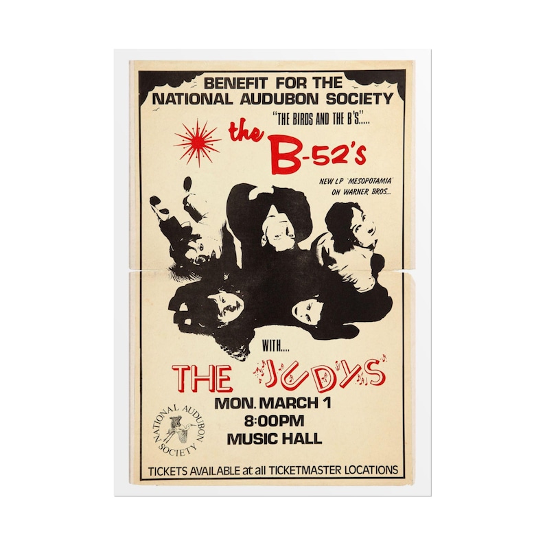 B-52's Concert Poster Rolled Poster | Vintage Band Wall Art image 4