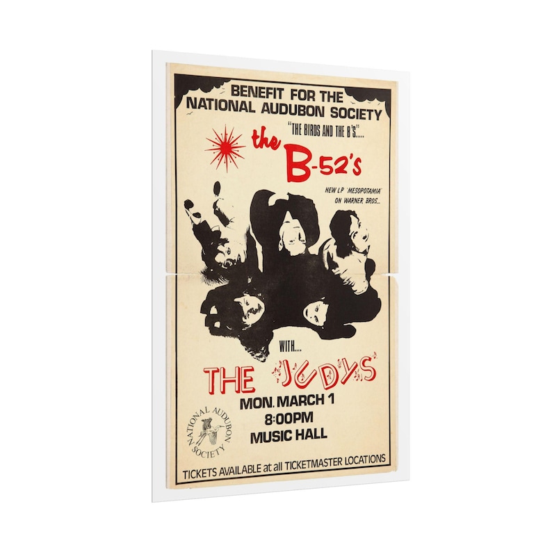 B-52's Concert Poster Rolled Poster | Vintage Band Wall Art image 2