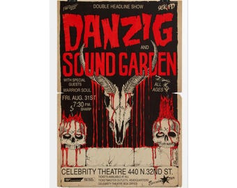 Danzig Poster Rolled Poster | Rock Band Concert Art Soundgarden  A3 Size