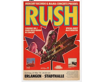 Rush Concert Poster, Rolled Poster | Rock music wall art  Geddy Lee Canada