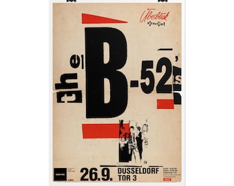 B-52s Vintage Concert Poster Rolled Poster | Retro Band Tour Print
