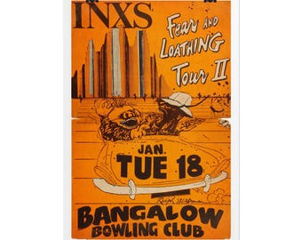 INXS Fear And Loathing Tour II Poster, Rolled Poster | Rock music wall art pop new wave