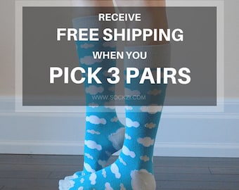 Sockzi | 3 Pair Bundle | colorful socks | colourful socks | funny socks | women & men socks | patterned socks | unique crew socks