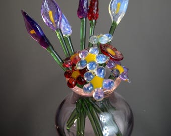 Miniature Glass Flower Bouquet