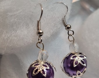 Fancy purple dangling earrings, drop earrings,great as gift idea, Party, date out, birthday, Accessoires, weddings, office