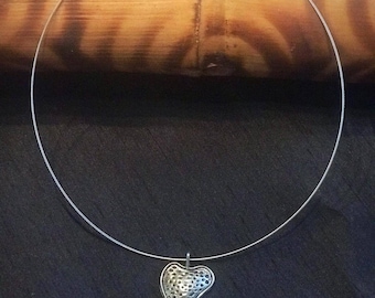 Silver Leafy Heart with silver chokers