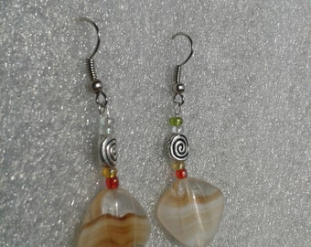 Caramel kissed - glass earrings