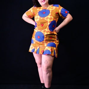 Lolita Brilliant mini African print Ankara dress for curvy girls, for coctails, meetups, office, summer wear, party, urban wear, daily wear image 3