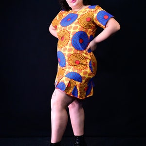 Lolita Brilliant mini African print Ankara dress for curvy girls, for coctails, meetups, office, summer wear, party, urban wear, daily wear image 1