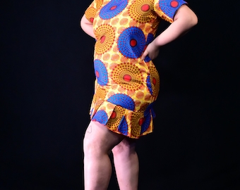 Lolita Brilliant mini African print Ankara dress for curvy girls, for coctails, meetups, office, summer wear, party, urban wear, daily wear