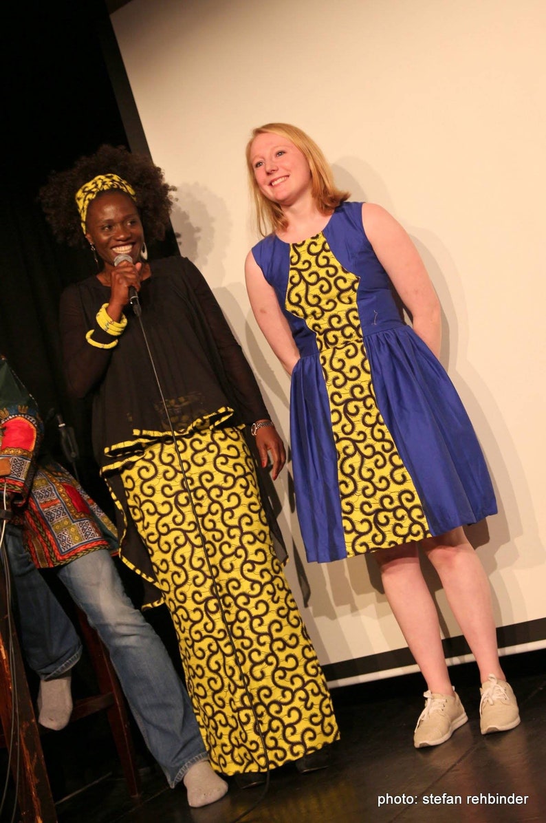Mbole Cute african cotton dress with gathers. elegant