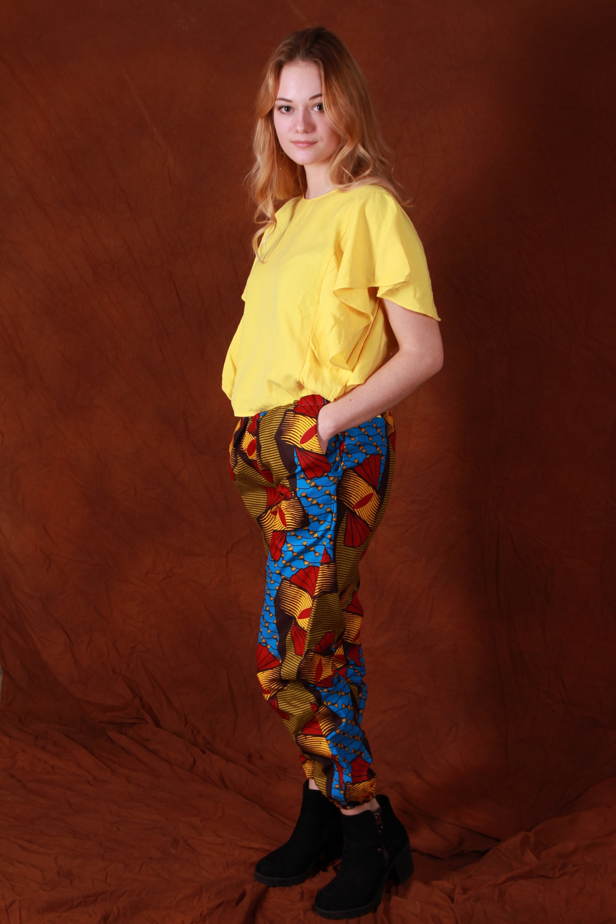 Colourful comfy cuffed joggers African pants unisex cotton