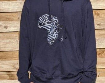 Amazing unisex Africanmap hoodie for men and women with a touch of Bami fabric