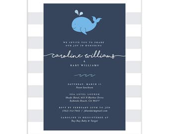 Whale | Nautical Baby Shower Invitations