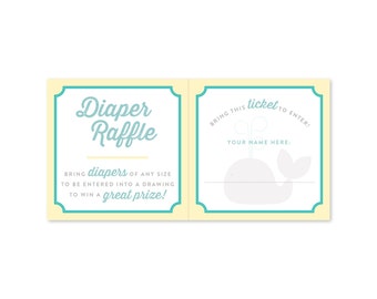 Whale Diaper Raffle Tickets