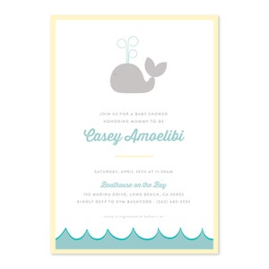 Whale Baby Shower Invitation image 1