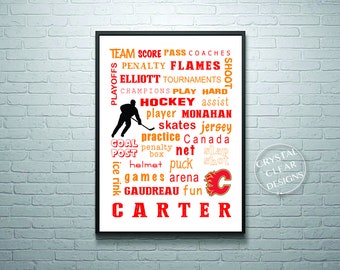 Hockey Subway Art | Etsy
