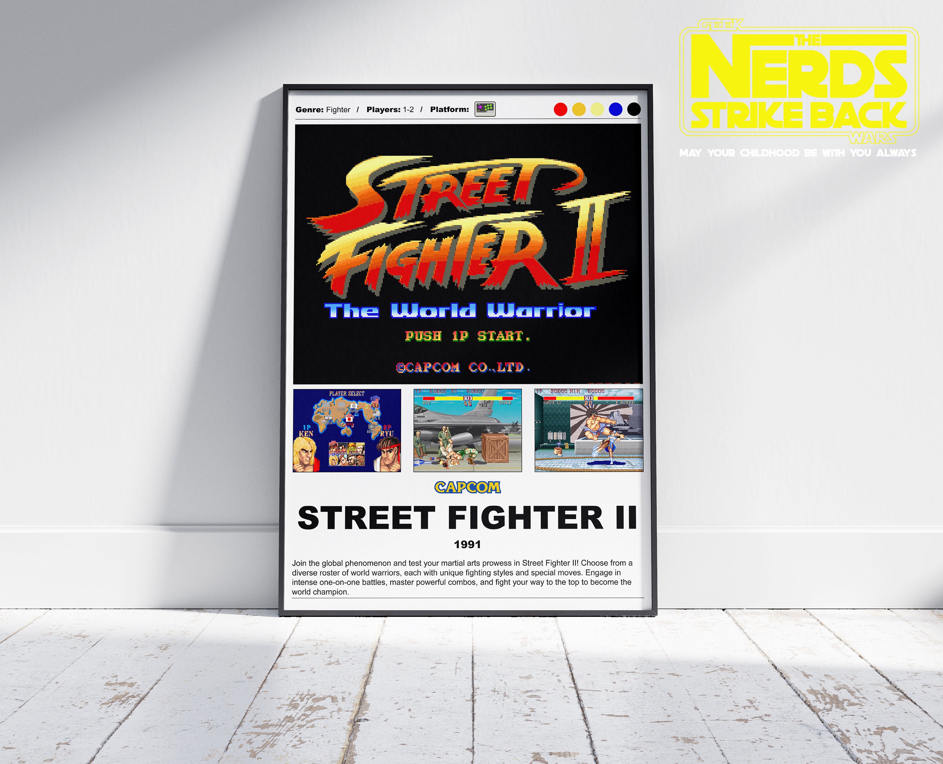 Street Fighter II 1991 Retro Video Game Poster Classic Retro Game street-fighter-ii-1991-retro-video-game-poster-classic-retro-game