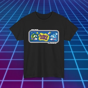 Retro Gaming T-shirt Arcade Classic Video Game Bubble Bobble