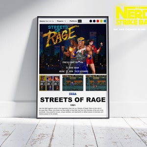 Streets Of Rage (1991) Retro Video Game Poster - Classic Retro Game Art Print - A4-A3-A2-A1 Unframed Poster