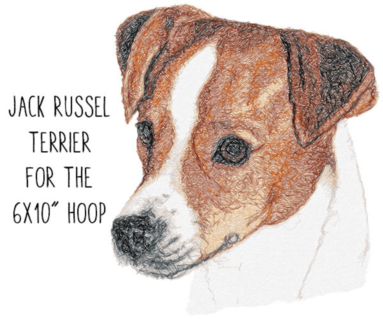 Machine embroidery design Jack Russell photostitch Etsy