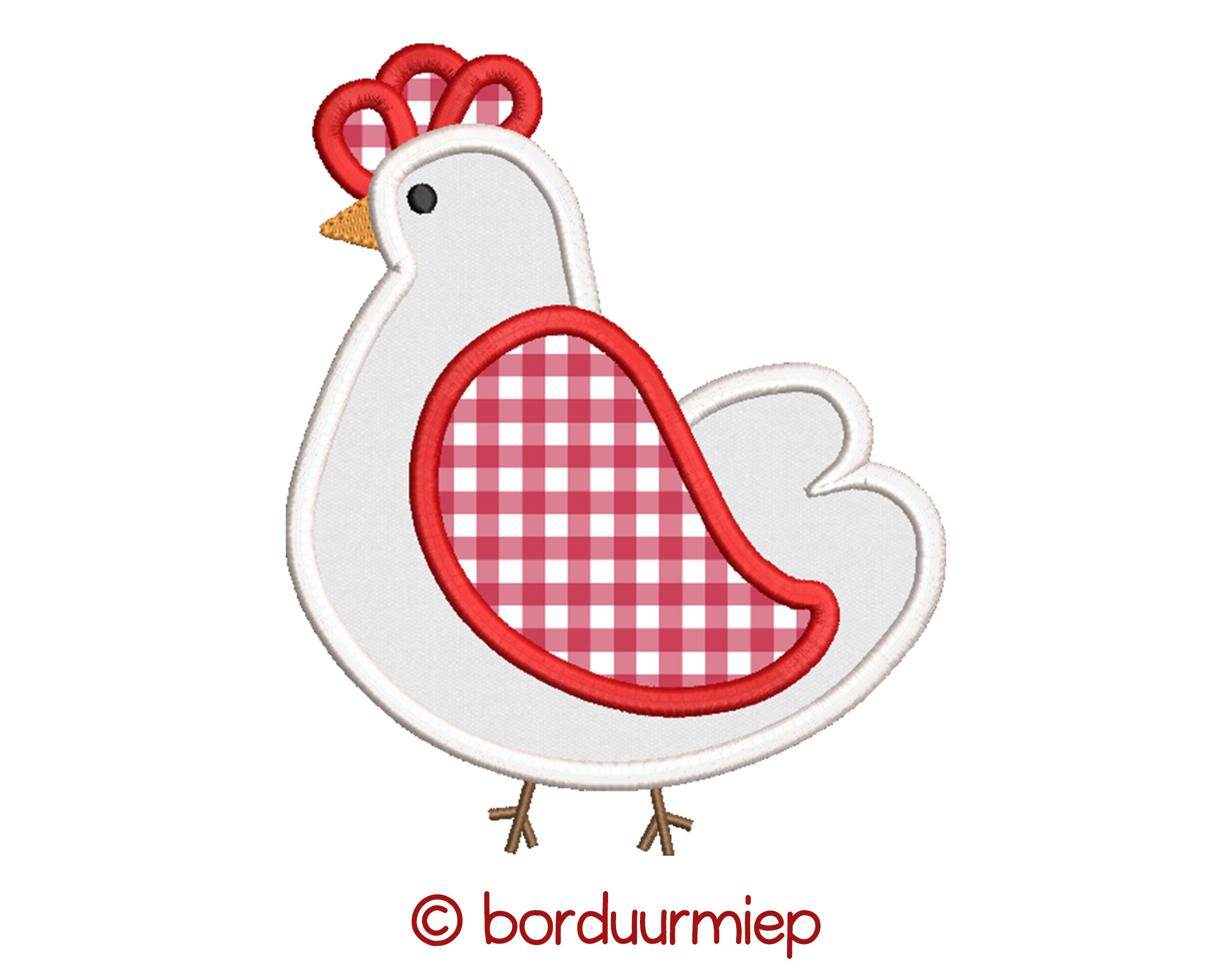 Chicken Applique Machine Embroidery Design Instant Download Etsy